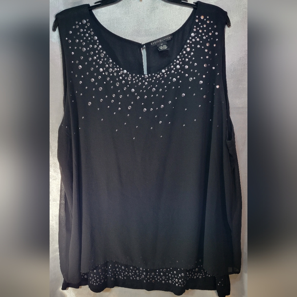 Design History Black Embellished Tank Top